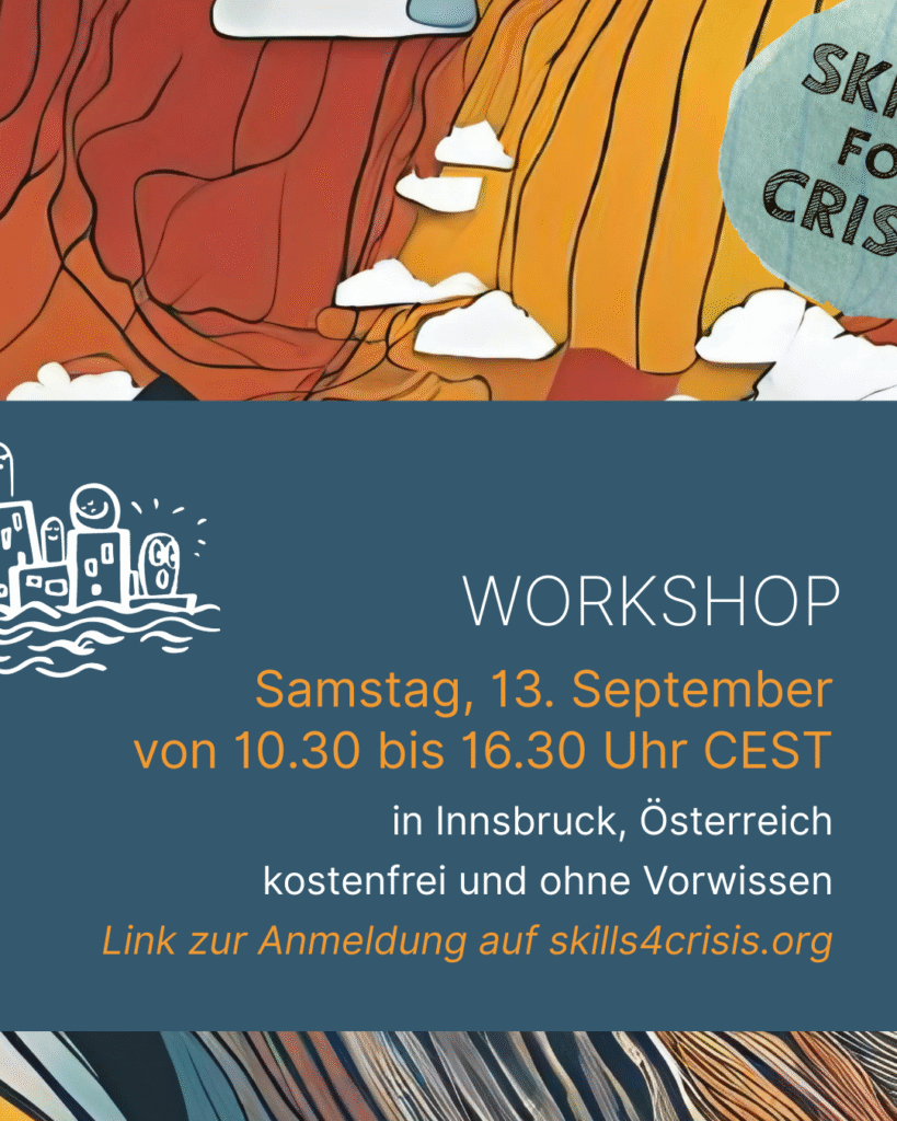 Slide auf der das Datum des Workshops: 13.9.2025, Ort: Innsbruck und die Uhrzeit 10:30-16:30 zu sehen sind. Außerdem wird darauf hingewiesen, dass der Workshop kostenlos ist und keine Vorkenntnisse erforderlich sind.